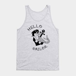 Hello Sailor Mermaid Nautical Tank Top